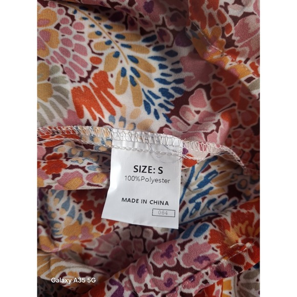 Dokotoo Women's Casual V-Neck Easel Floral Print Long Sleeve Blouses Small - Picture 7 of 8